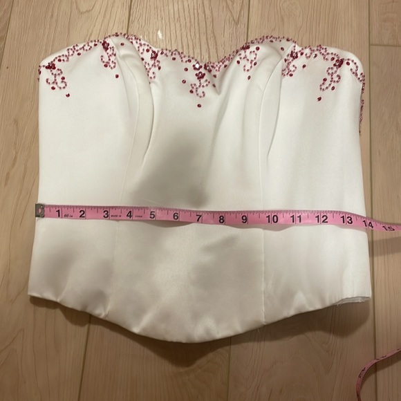 Alfred Angelo Satin Bustier Formal Corset Top - Picture 9 of 11